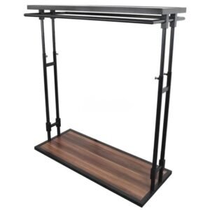 Μεταλλικό Stand με Κρέμαση και Ράφι Ξύλινο
